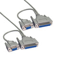 Dual Serial D9 & D25 Female to D9 & D25 Female Cable 2.5m