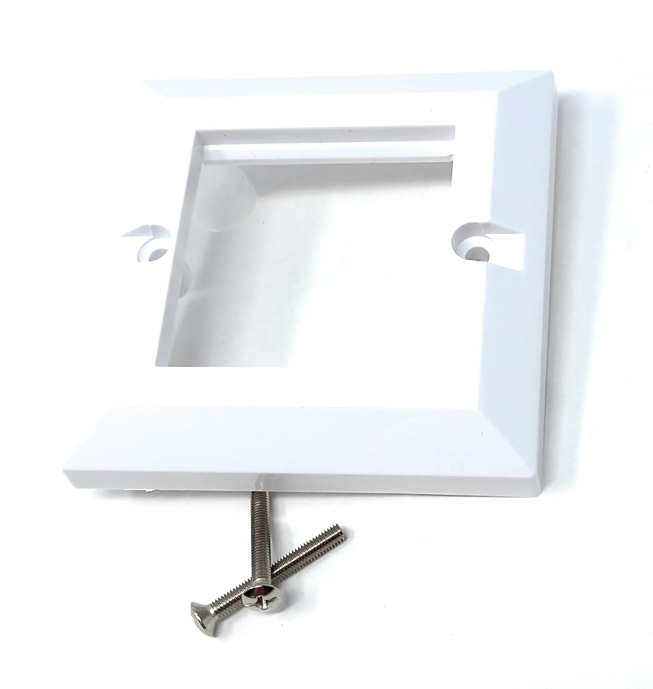 Single Gang White Wall Plate Faceplate Frame 85mm x 85mm for 2 x Euro Modules, Screws Included