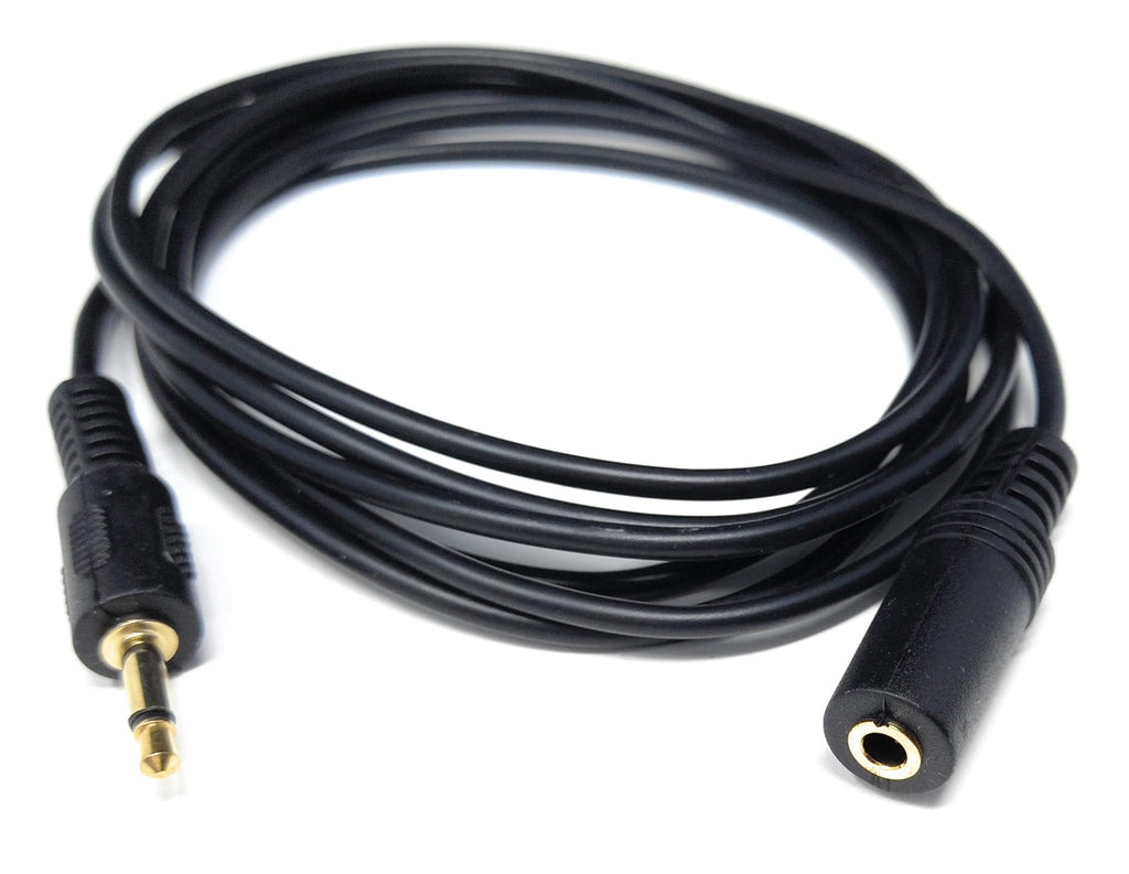 3.5mm Mono Jack to 3.5mm Socket Extension Cable Gold Connectors, Male Plug to Female Socket