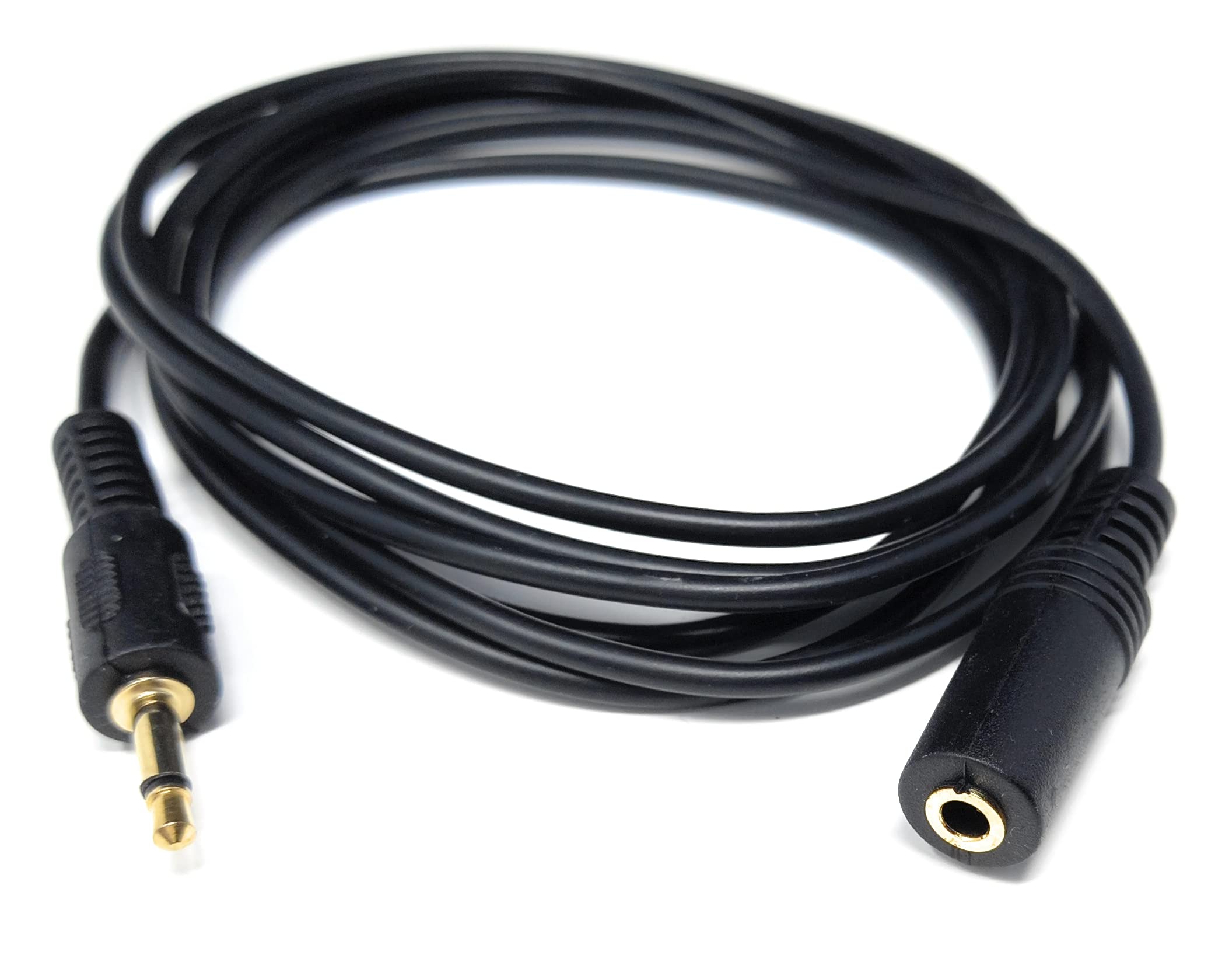 3.5mm Mono Jack to 3.5mm Socket Extension Cable Gold Connectors, Male Plug to Female Socket
