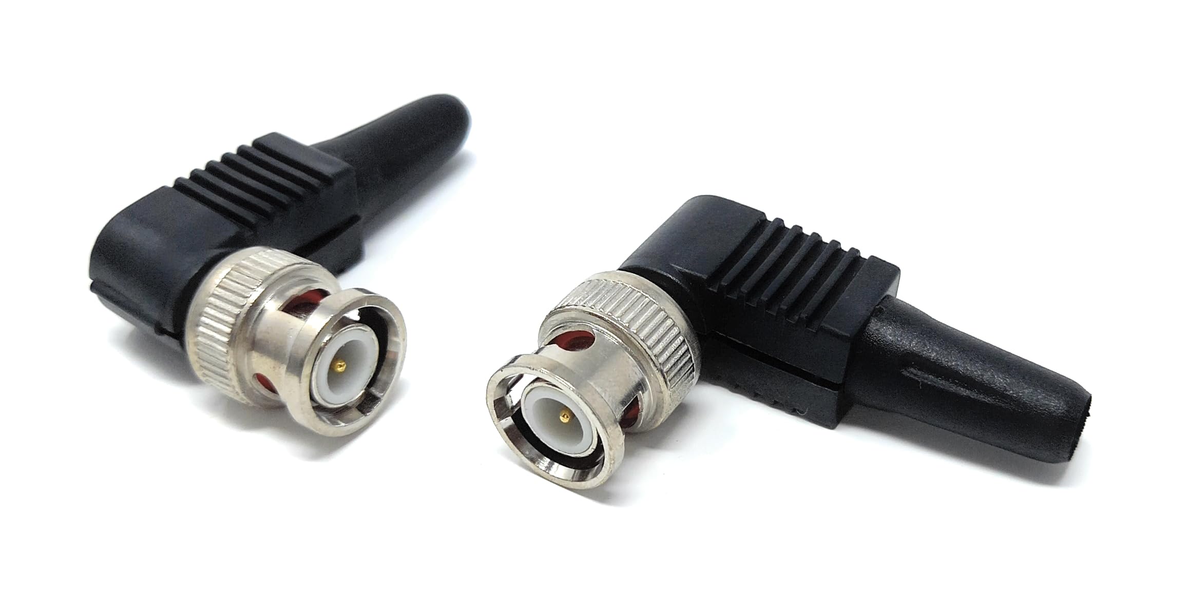 DRUT BNC Male Right-Angle Connector Adapter for CCTV Cameras, Soldering Replacement for Home Security Systems