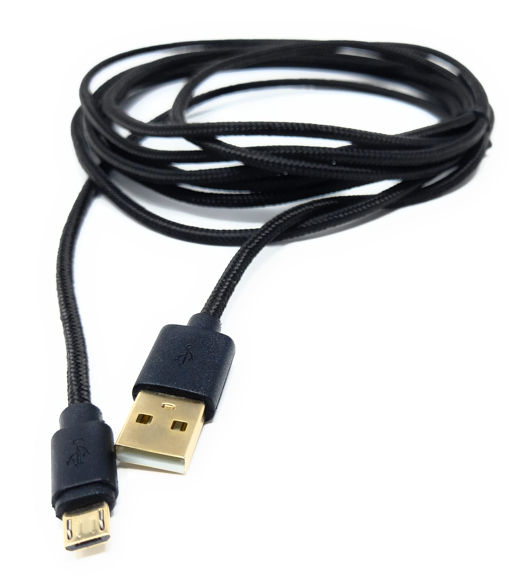 DRUT Micro USB to USB 2.0 Fast Charger Braided Cable 24AWG, A-Male to Micro B Gold Connectors Lead