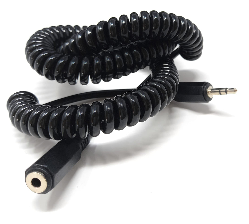 DRUT 3.5mm Stereo Jack to 3.5mm Socket Headphone, Speaker, HI-FI Extension Coiled Cable Lead