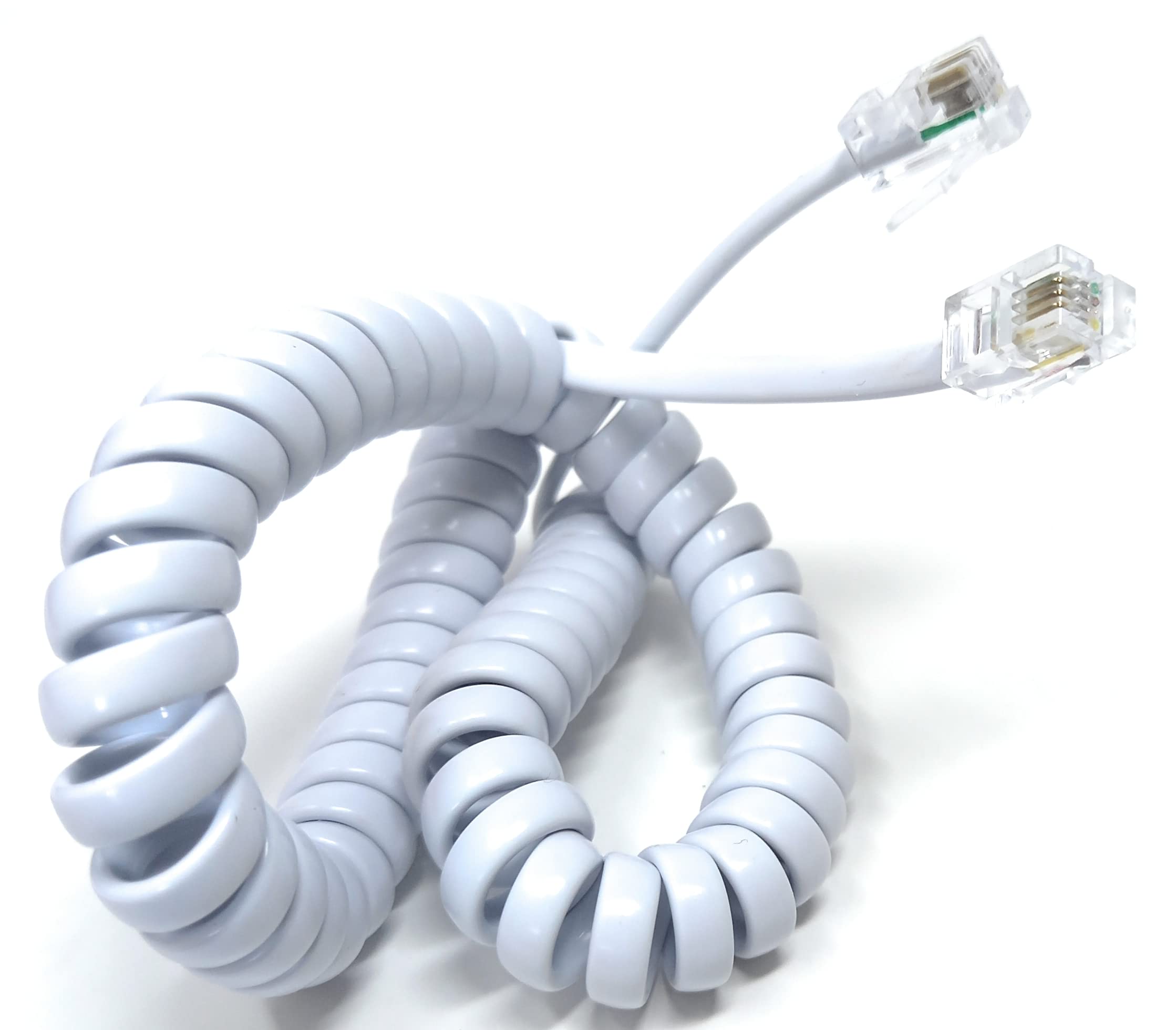 DRUT Coiled RJ10 RJ9 RJ22 4P4C 4 PIN Telephone Handset Curly Lead Cable