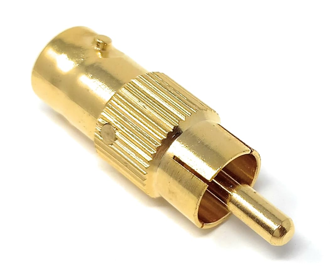 DRUT BNC Female to RCA Phono Male Plug Connector CCTV Camera Cable Video Adapter Gold Connectors