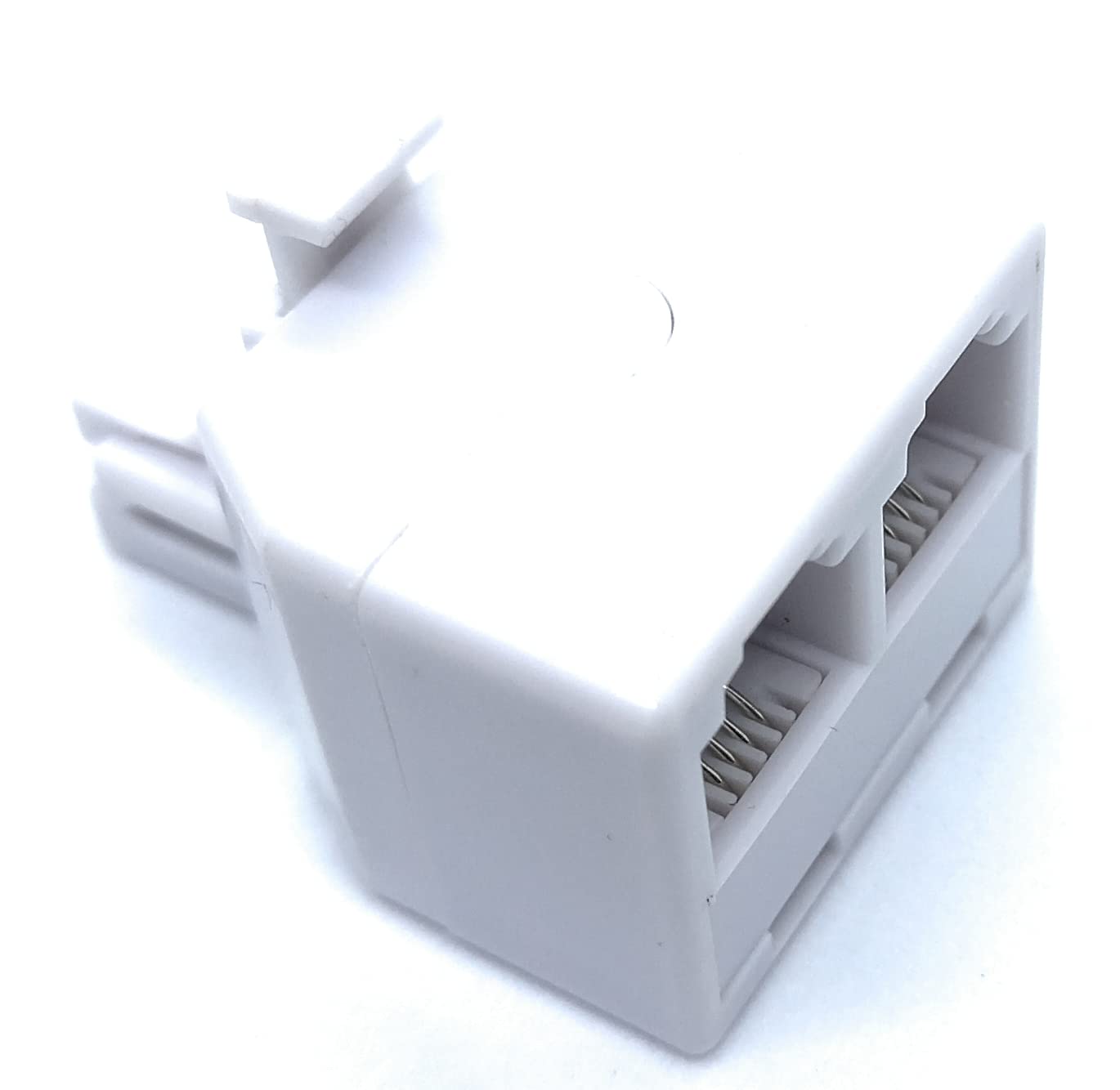 DRUT RJ11 Plug to 2 Way RJ11 Sockets Adapter Dual Cable Splitter, 4 Wires, 4P4C