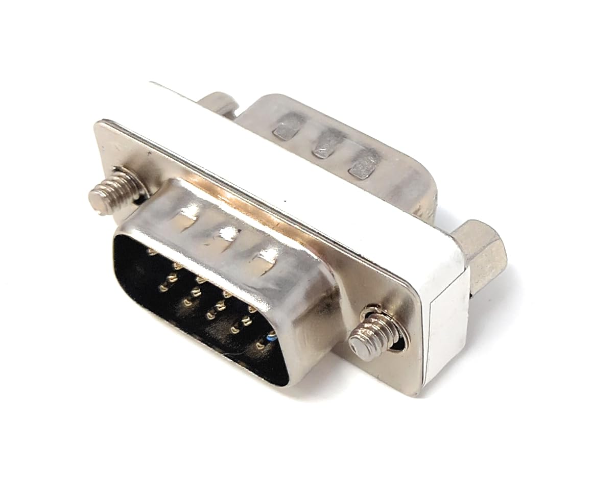 DRUT VGA Male to Male HD15 SVGA Gender Changer Adapter, Monitor Cable Coupler, All Pins Connected, for PC, Laptop, Projector, Display Equipment