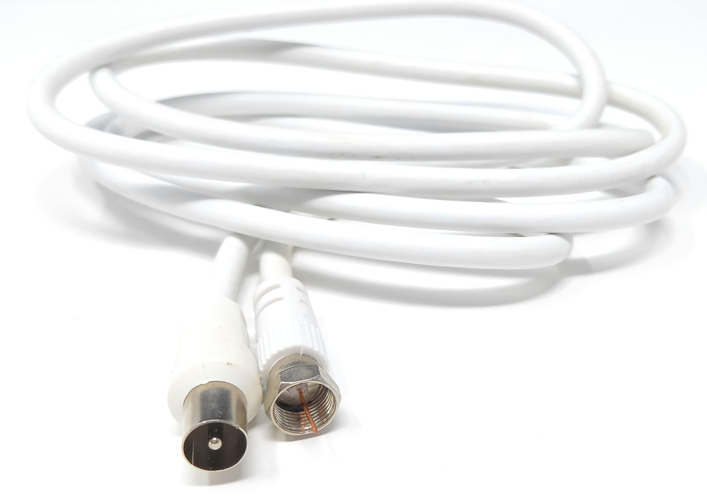 DRUT RF TV Aerial Male to F Type Connector Male Plug Coaxial Coax Cable, Lead, 75 Ohm, 3C-2V