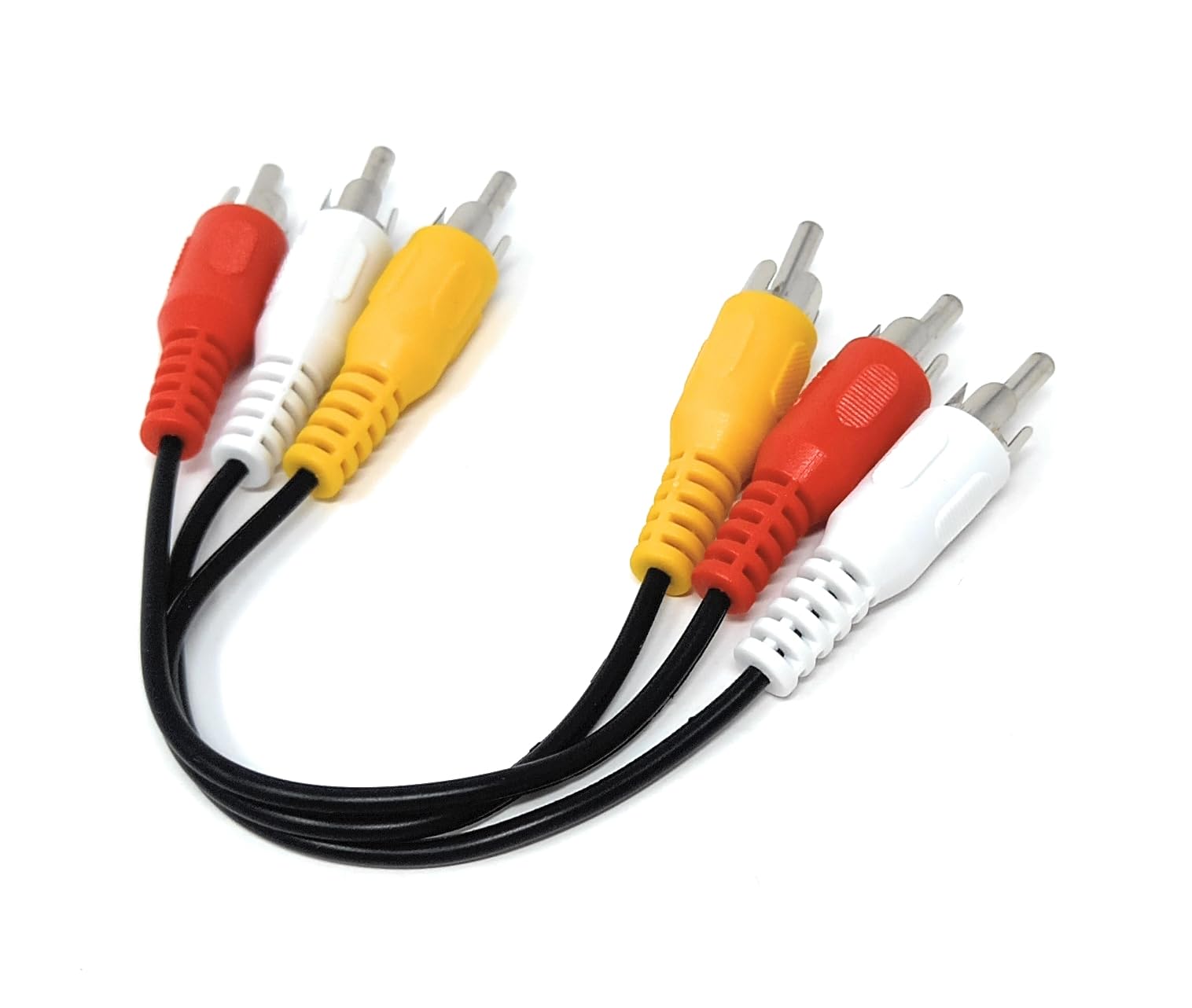 DRUT Triple 3 x RCA to RCA Phono Plugs to Plugs Composite, Audio Video Male to Male Cable Lead Nickel Contacts