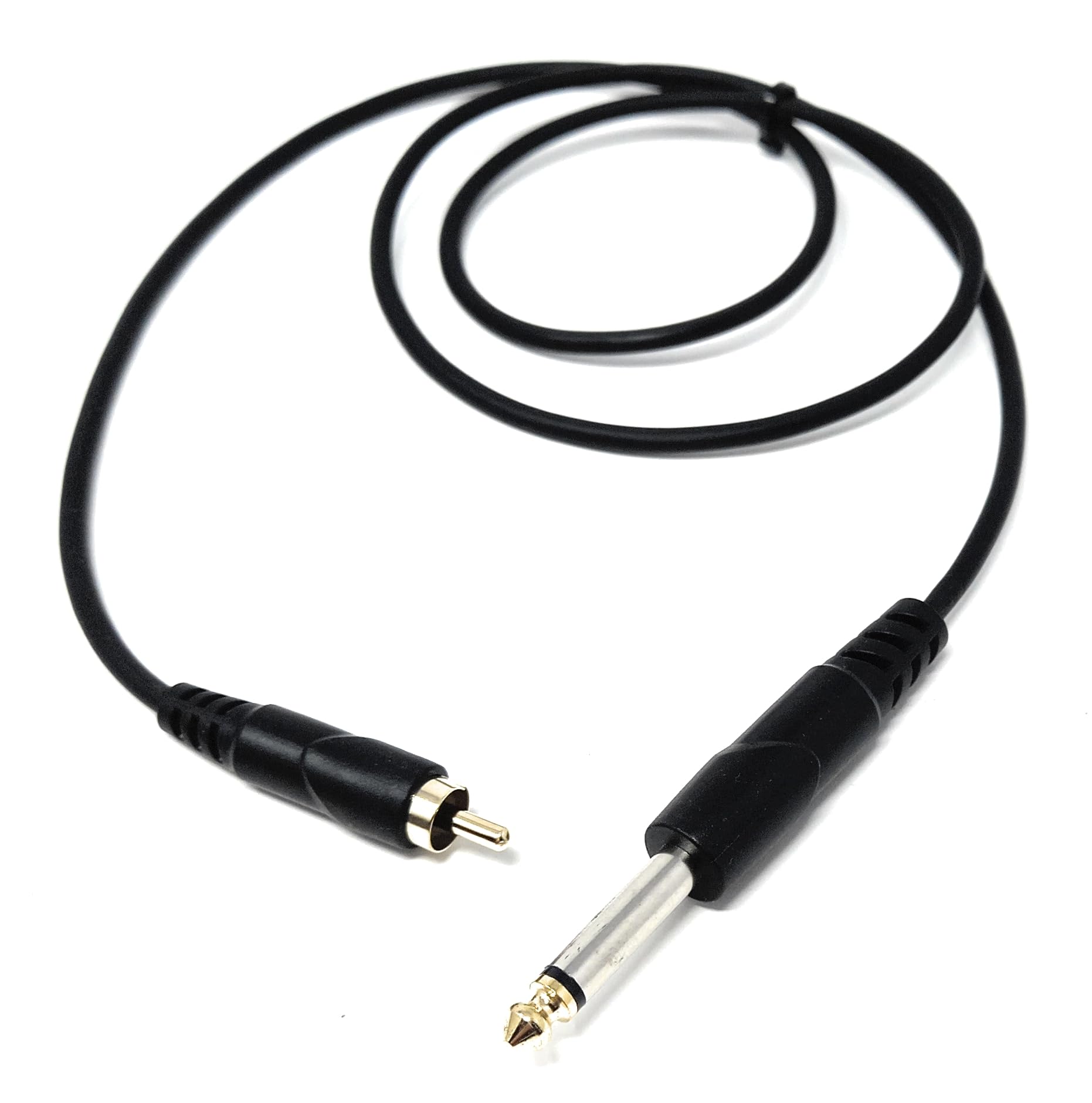 DRUT 6.35mm (1/4") Mono Jack Plug to RCA Phono Audio Cable – Signal Patch Lead for Mixers, Controllers, DJ & Audio Equipment