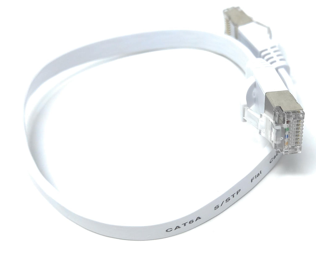 DRUT Flat CAT6a/Cat6 Shielded S/STP 500MHz RJ45 Ethernet LAN 10 gigabit connections, Full Copper Cable Lead, for Routers, Switches, PCs, Gaming Consoles