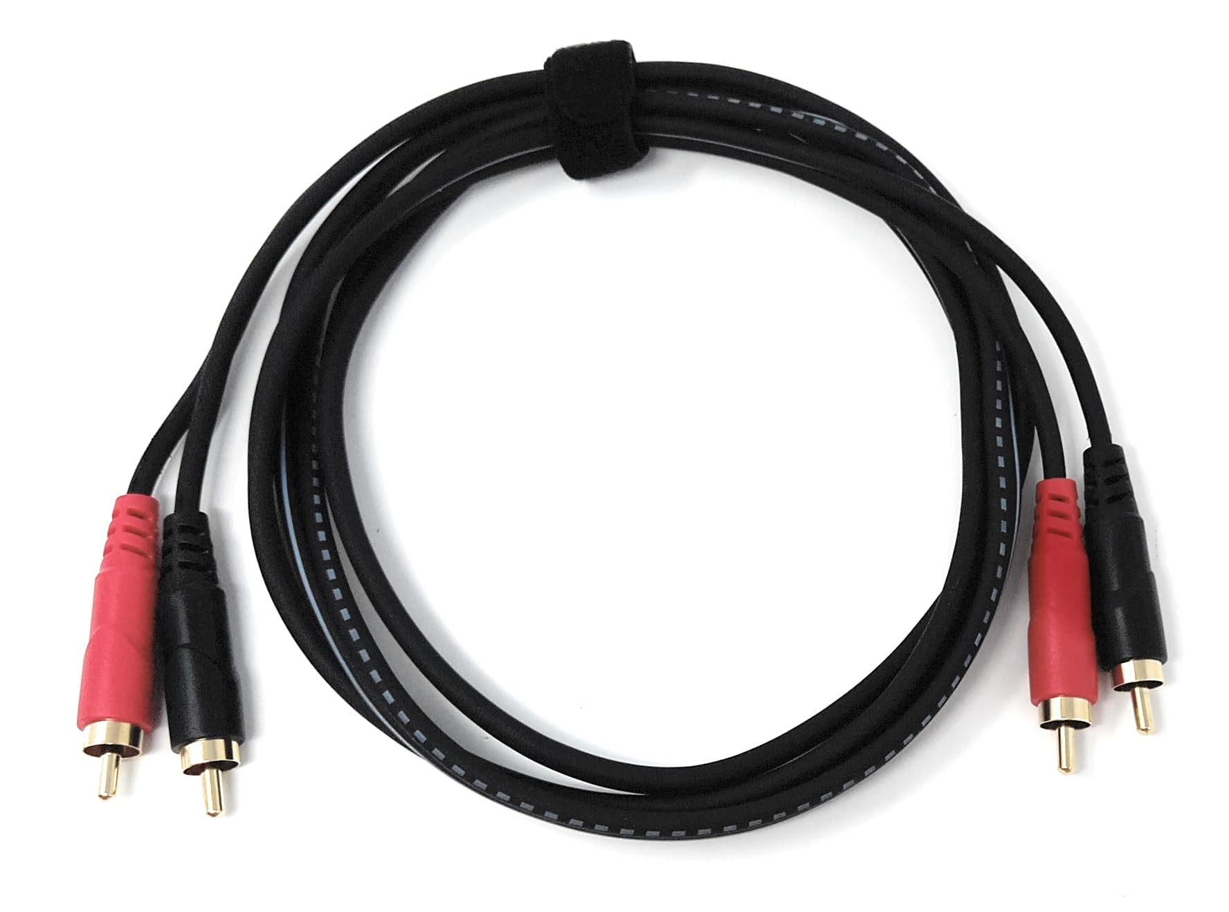 DRUT 2 x RCA Audio Cable – Stereo Male to Male Lead with Gold-Plated Plugs for Amplifier, Active Speakers, Subwoofer, Turntable, HiFi & Home Audio Systems
