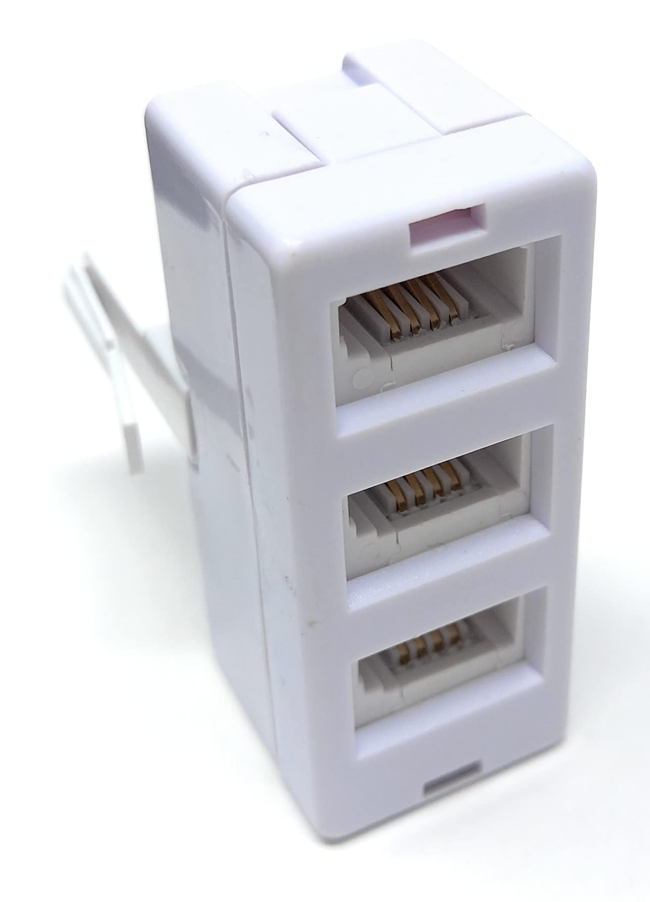 DRUT BT 1x BT Plug - 4x BT Sockets Telephone Splitter BT Phone Lines T Shaped Cable Adapter, White
