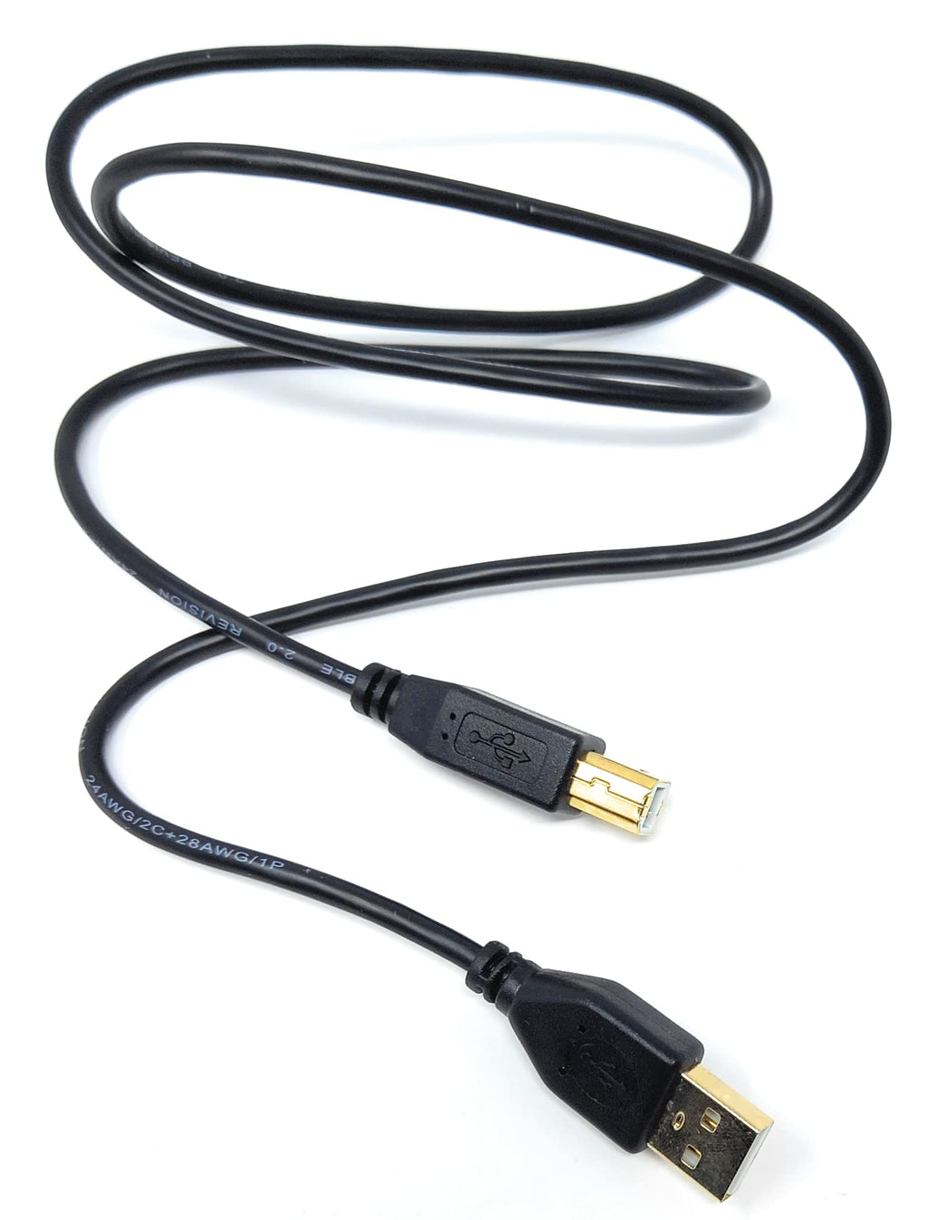 DRUT USB A to B 2.0 24AWG High Speed Cable Lead for Printer, Scanner, Music Instrument