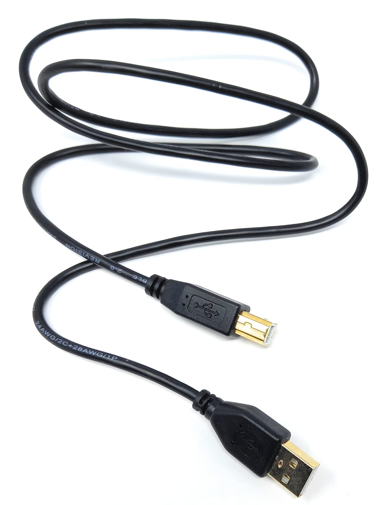 DRUT USB A to B 2.0 24AWG High Speed Cable Lead for Printer, Scanner, Music Instrument