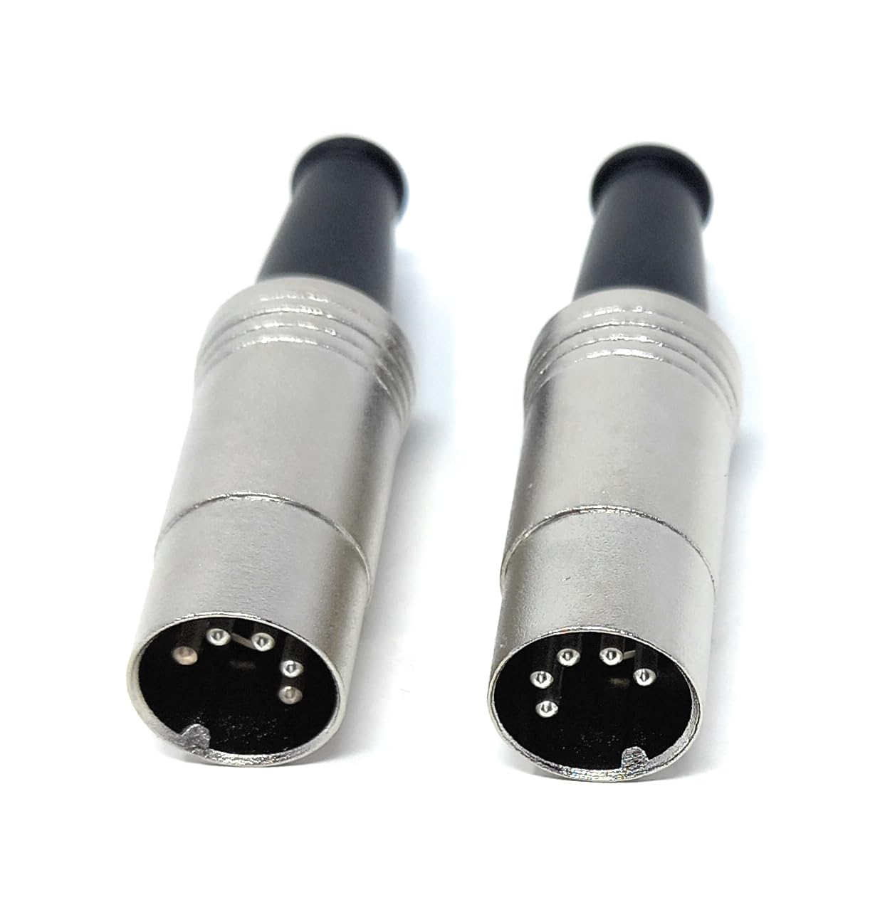 DRUT 5 Pin MIDI DIN Plug Audio Adapter Metal Body and Rubber Strain Relief, Solderable Connections