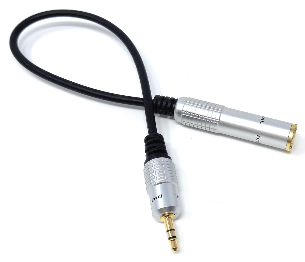 DRUT 30cm 3.5mm Jack Male to 6.35mm Socket Female Adapter Extension Audio Cable Lead