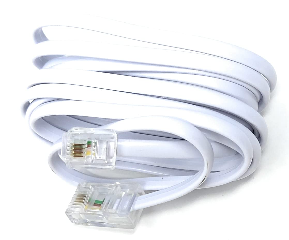 DRUT Flat RJ11 to RJ45 Male to Male 4 wire Broadband, Modem Cable Lead