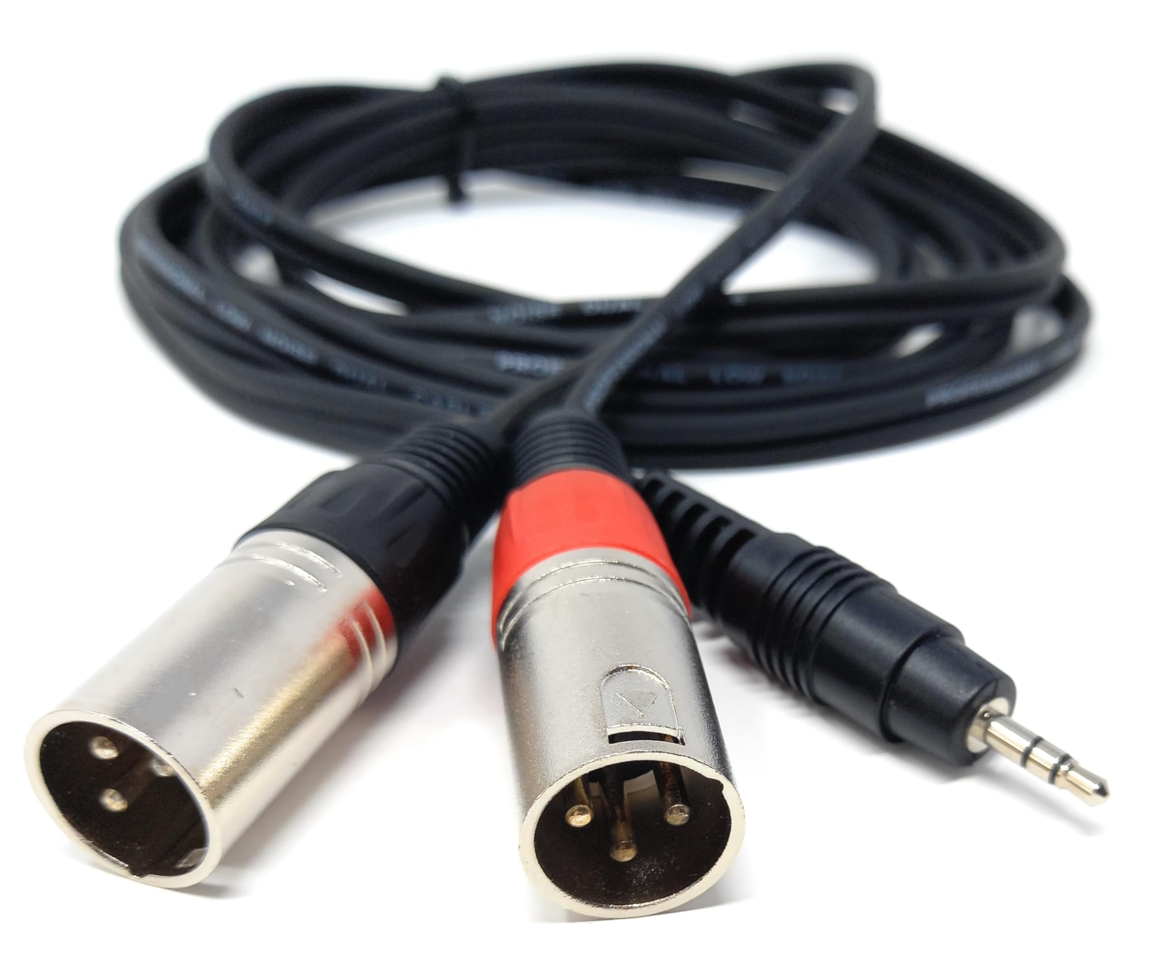 DRUT 3.5mm Stereo Jack to 2 x XLR Male Plugs For PC, Phone, MP3 to Mixer Cable Lead