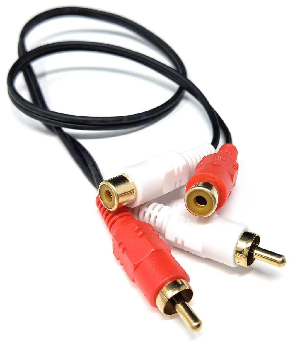 DRUT Twin 2 x RCA to RCA Phono Audio Extension Lead Male to Female Cable