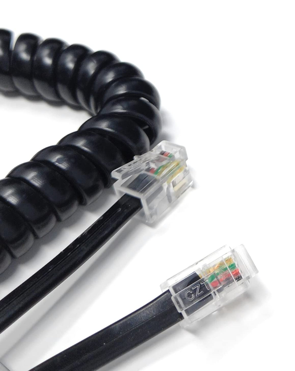 DRUT Coiled RJ10 RJ9 RJ22 4P4C 4 PIN Telephone Handset Curly Lead Cable