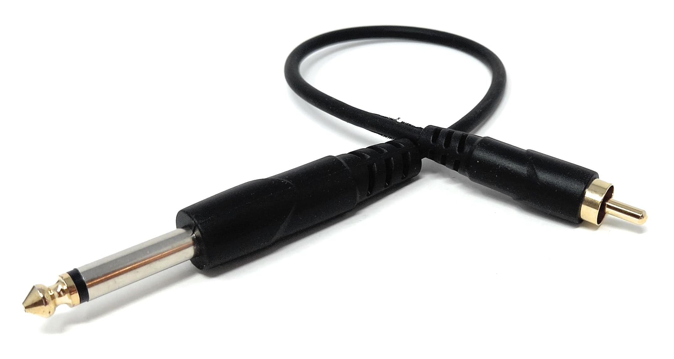 DRUT 6.35mm (1/4") Mono Jack Plug to RCA Phono Audio Cable – Signal Patch Lead for Mixers, Controllers, DJ & Audio Equipment