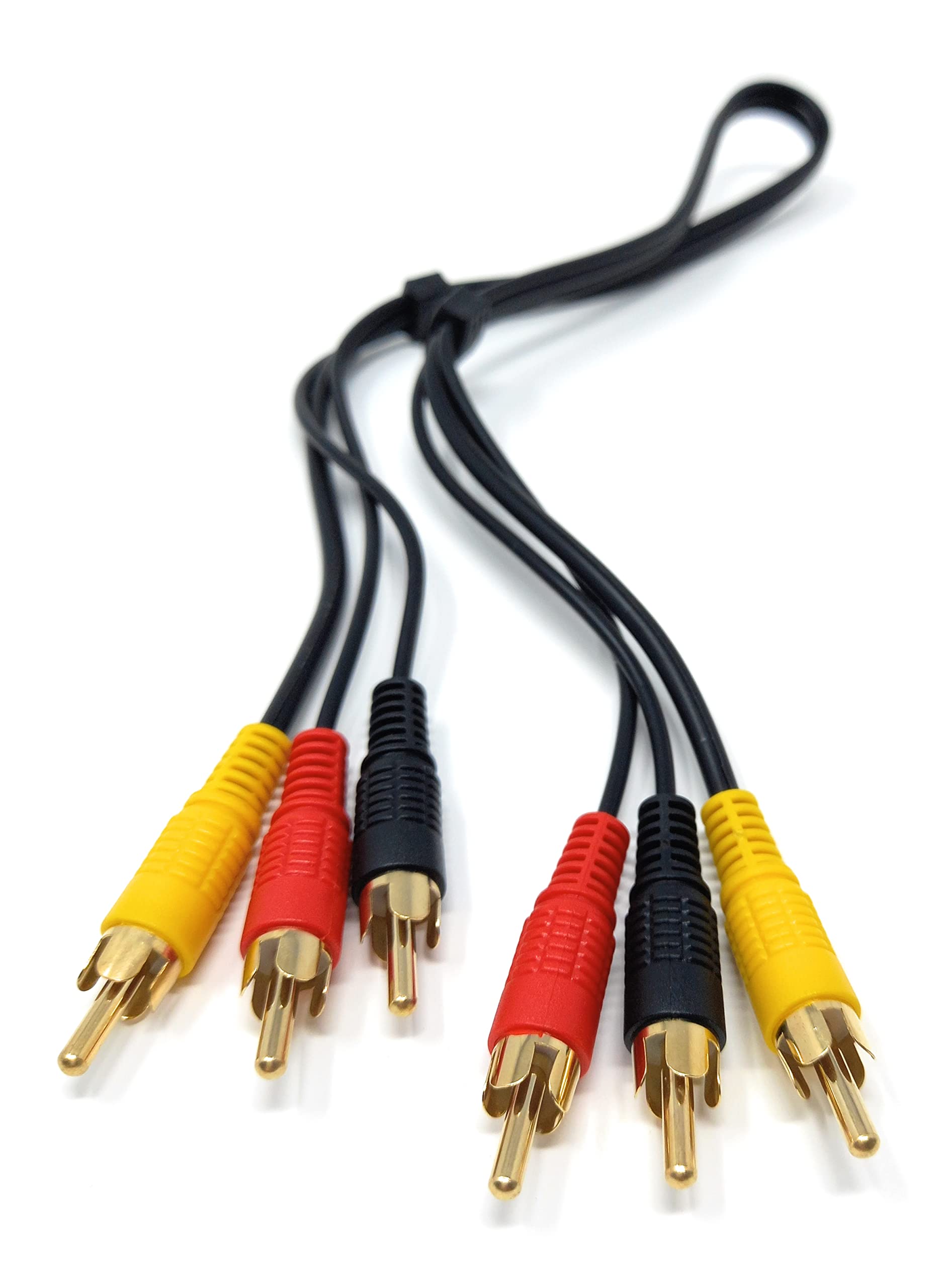 DRUT 3 RCA to 3 RCA Phono Male Plug Triple Jack Cable AV Audio Video Composite Lead