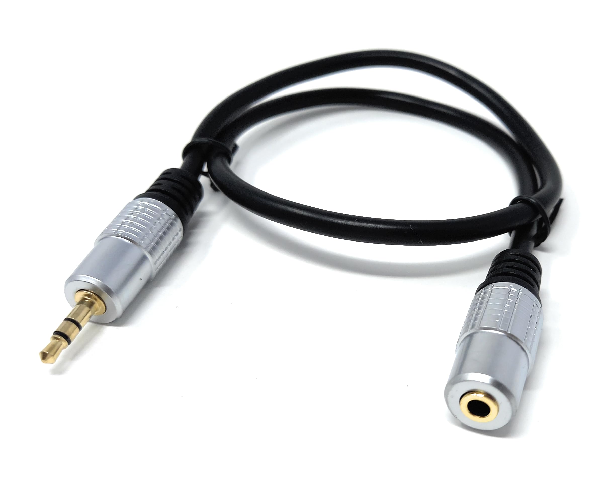 DRUT 3.5mm Stereo Jack to Socket Extension AUX Lead Male to Female 1/8'' Cable Gold Connectors