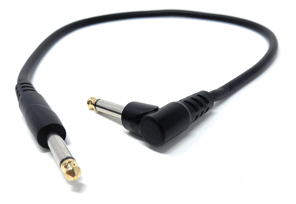 DRUT 6.35mm 1/4 Mono Male to Right Angle Male Jack Audio Cable Lead for Guitar, AMP, Synths, Amplifier, Speaker, Electric Piano, Midi Keyboard, DJ
