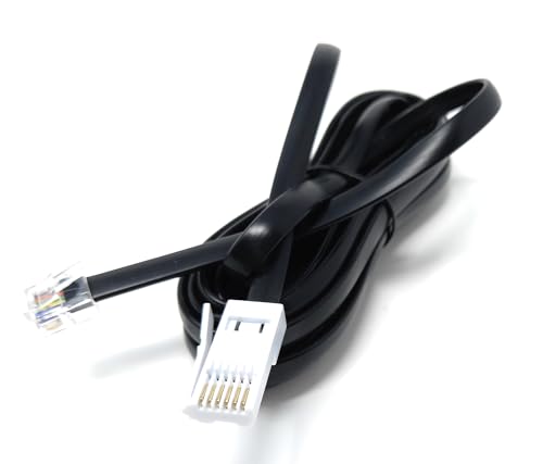 DRUT BT 631A Plug to RJ12 6P6C Plug Lead, 6 Wire Telephone Line Cord, Broadband Modem Router Cable