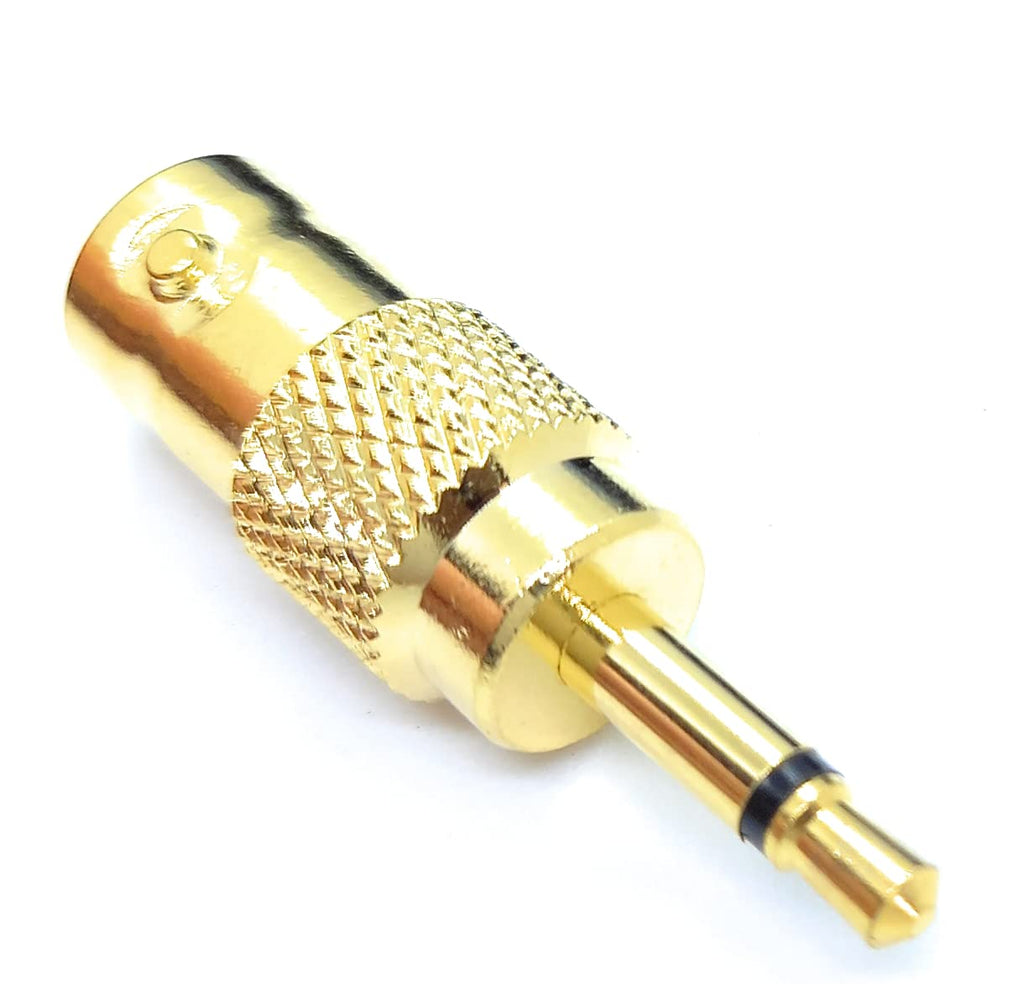 BNC Female to 3.5mm Mono Jack Male Plug Adapter – CCTV Camera Video Audio Cable Connector – Gold-Plated, AV Converter for DVR, Monitor, Microphone, Surveillance Systems