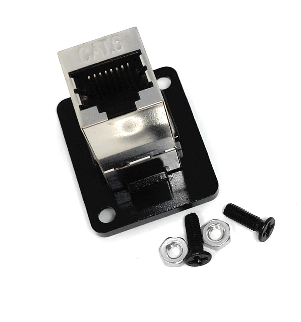 DRUT 1pcs. CAT6 RJ45 Panel Mount Socket – D-Series Type RJ45 Coupler, Female-to-Female LAN Network Bulkhead Pass-Through Adapter