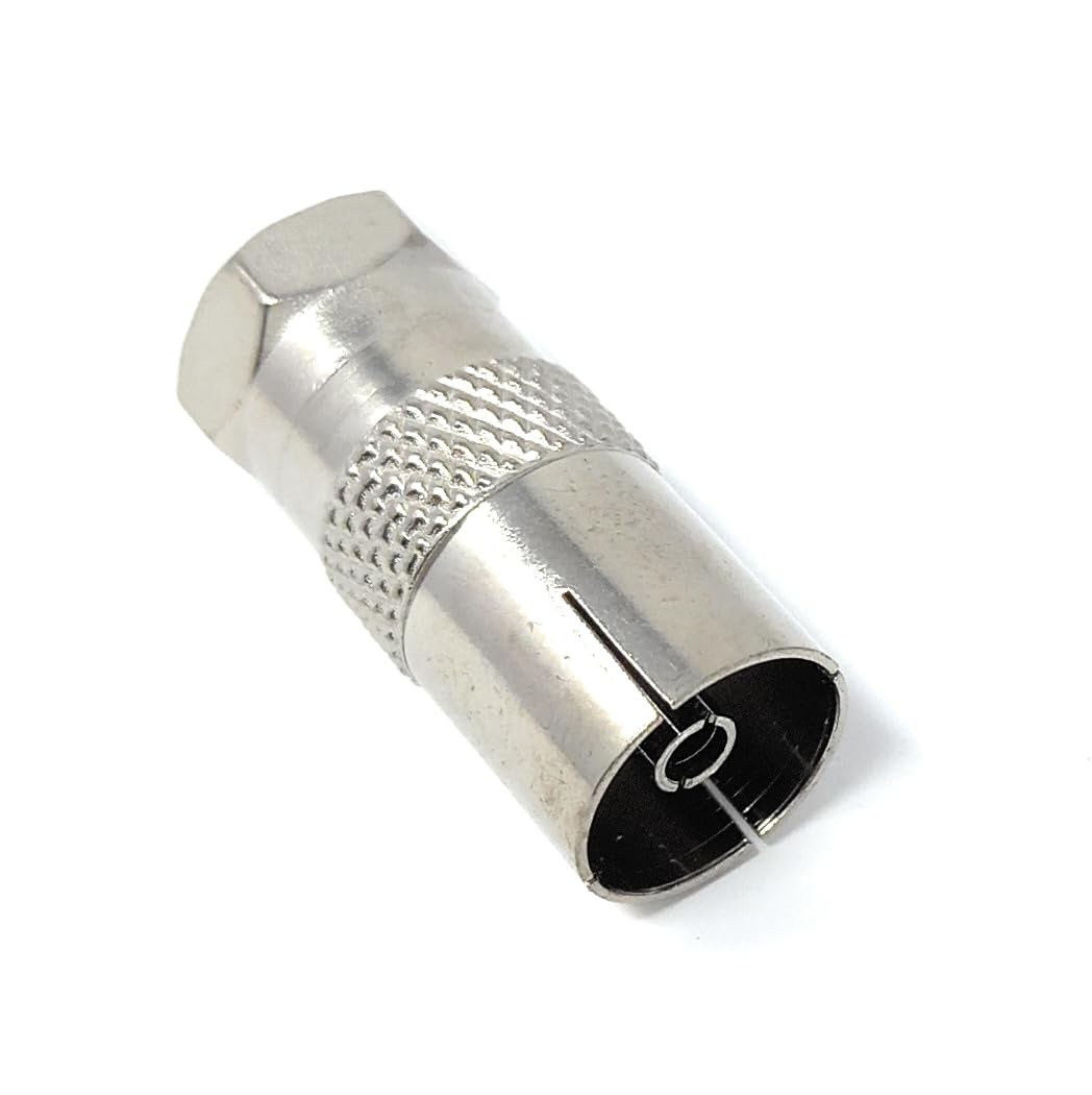 DRUT RF Female Coax Socket to F Type Screw Male Plug Adapter Converter for TV, Satellite Cable