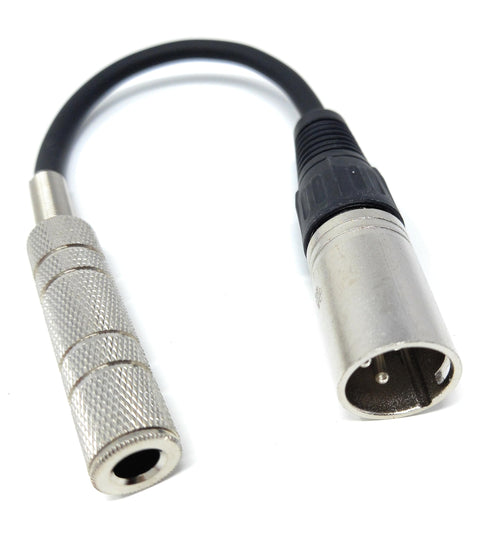 6.35mm 1/4'' Mono Jack Socket to XLR Male Plug Adapter Cable Lead