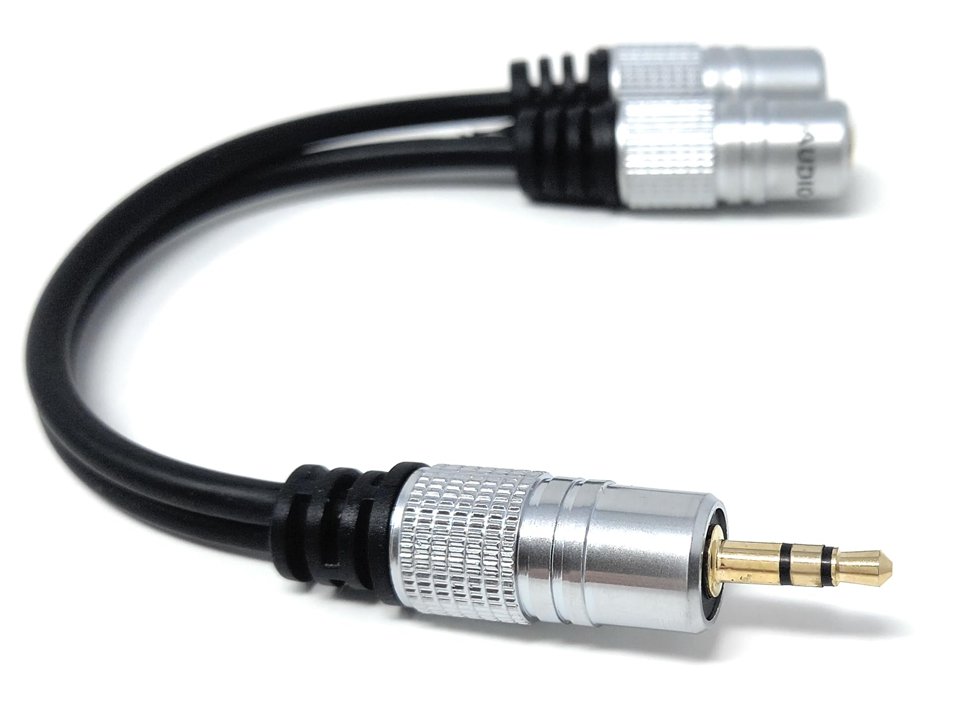 DRUT 15cm 3.5mm Headphone Splitter Jack Male to 2 x Dual Socket Female Cable Lead Audio Stereo Y-Splitter AUX Adapter