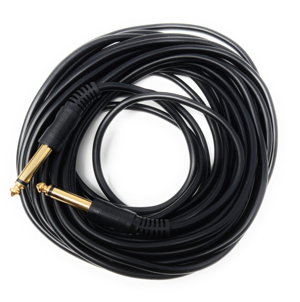 DRUT 6.35mm to 6.35mm Mono 1/4'' TS Jack Plug Speaker, Guitar, Instrument, Patch Cable Gold Connectors