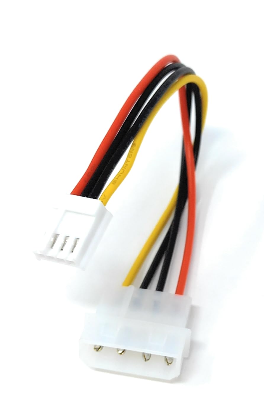 17cm 4 Pin Molex to 4 Pin Floppy Drive Power Connector Power Cable 0.6ft