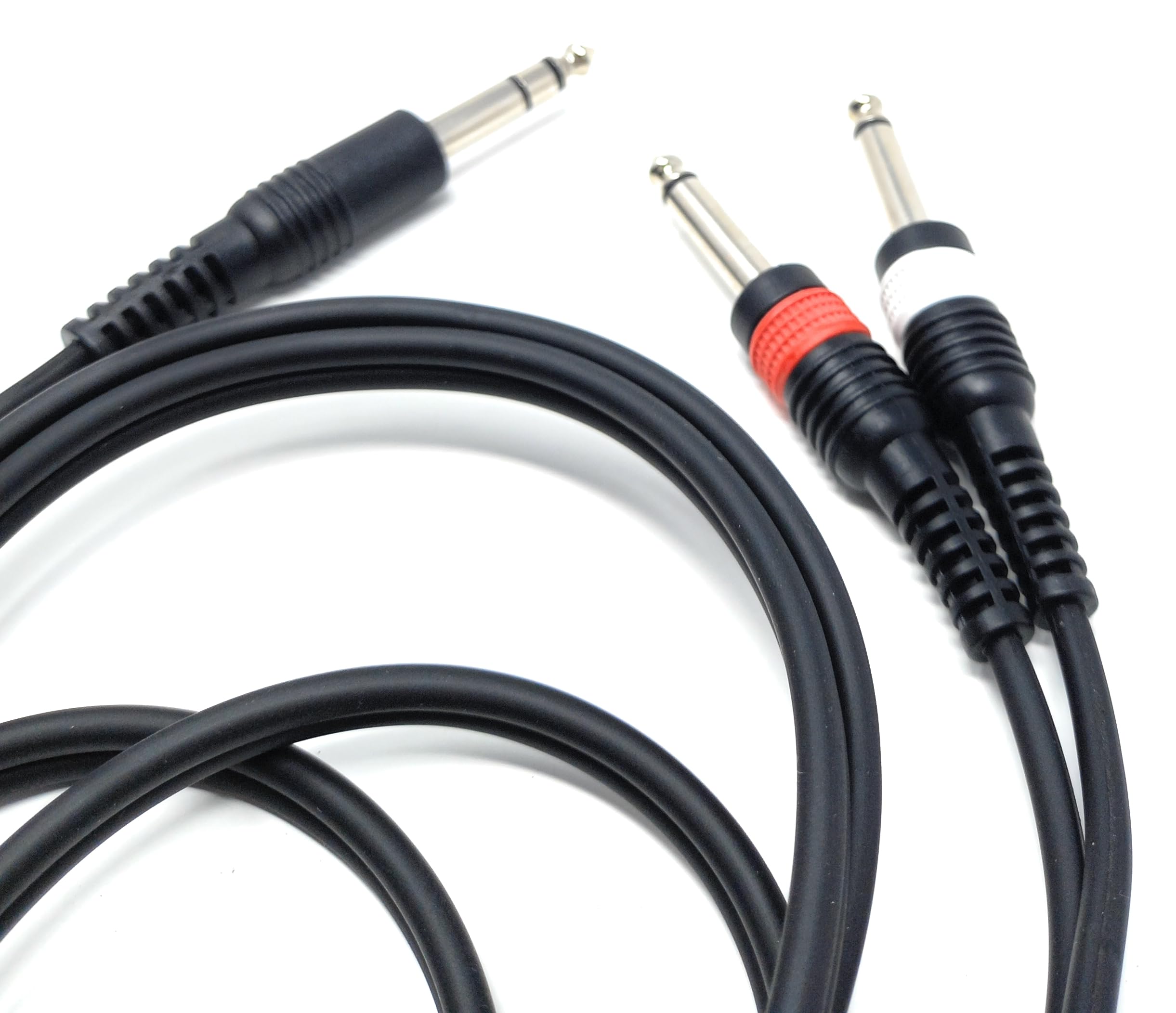 DRUT 6.35mm Stereo Jack to Twin 6.35mm Mono Jacks Male to Male TRS Cable