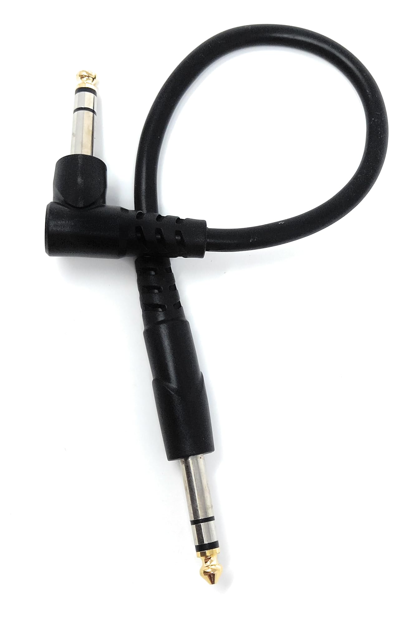 DRUT 6.35mm 1/4" Stereo TRS Male Jack to Right Angled Male Jack, Audio, Music Instrument, Flexible Cable Lead