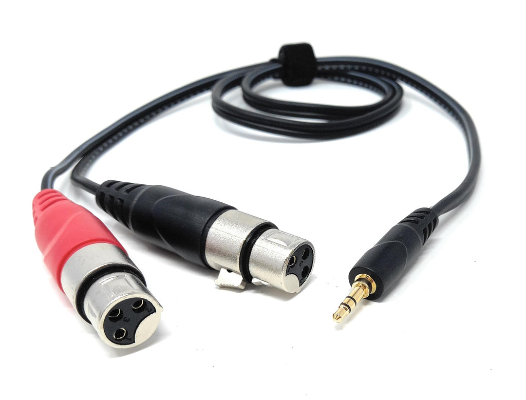 DRUT 3.5mm Stereo Jack to 2 x XLR Female Cable – Audio Splitter Lead for Microphones, Mixers, Speakers, DJ, Studio and Recording Equipment
