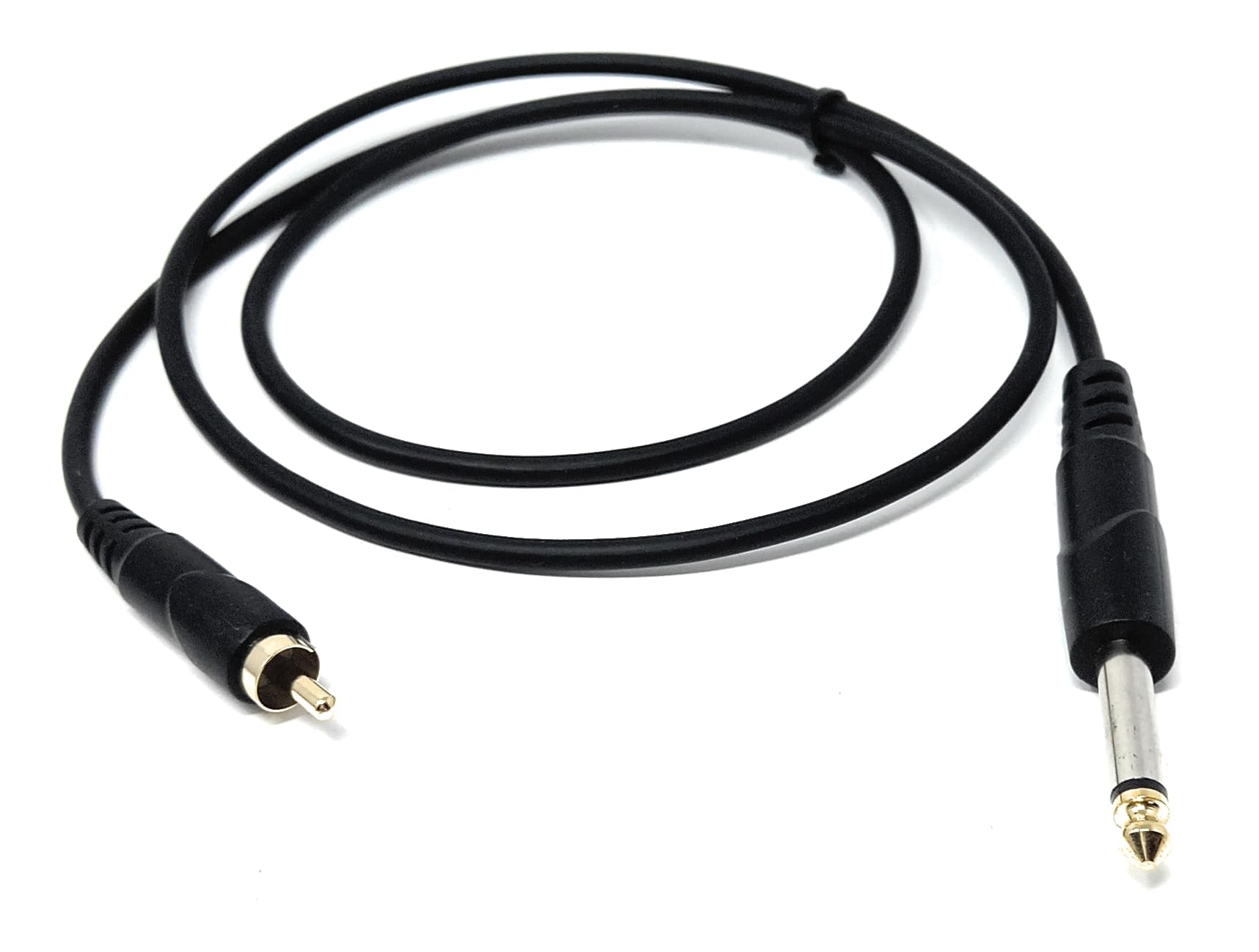 DRUT 6.35mm (1/4") Mono Jack Plug to RCA Phono Audio Cable – Signal Patch Lead for Mixers, Controllers, DJ & Audio Equipment