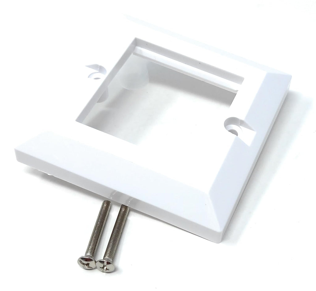 Single Gang White Wall Plate Faceplate Frame 85mm x 85mm for 2 x Euro Modules, Screws Included