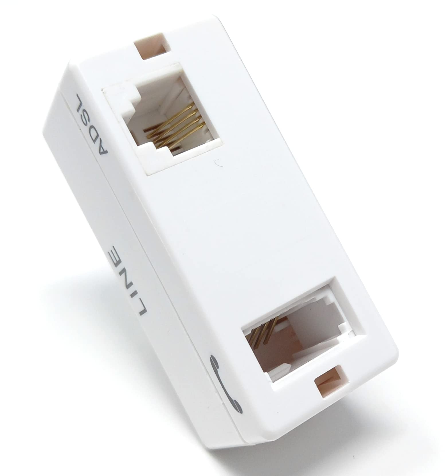 DRUT BT Plug to BT Phone & RJ11 ADSL Sockets Telephone Broadband Modem Microfilter Lead Cable Adapter (1 Male to 2 Female)