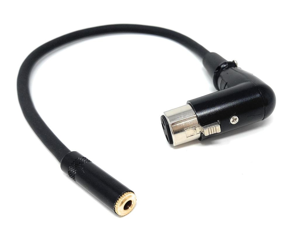 DRUT 3.5mm Female to XLR Female Elbow Audio Adapter Cable 30cm, Right Angle AUX to XLR Converter Lead for Microphone, Mixer, Amplifier, Audio Interface & Recording Equipment