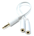 DRUT 3.5mm Stereo Jack Y Splitter Audio Cable Adapter White