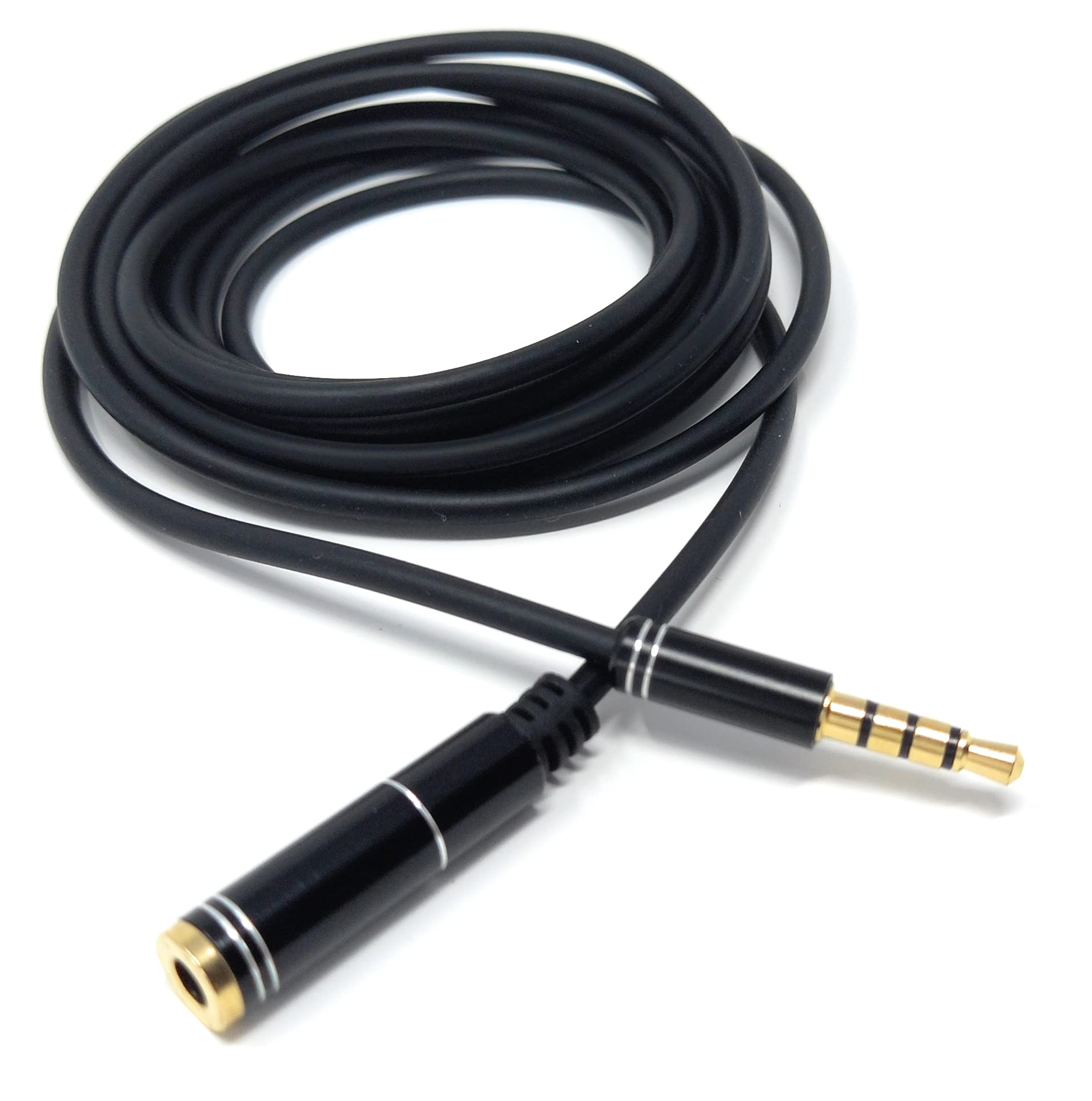 DRUT 3.5mm TRRS Jack to Socket Extension Cable - 4 Pole Stereo Headphone Gaming Headset Male to Female AUX Lead, Metal Connectors