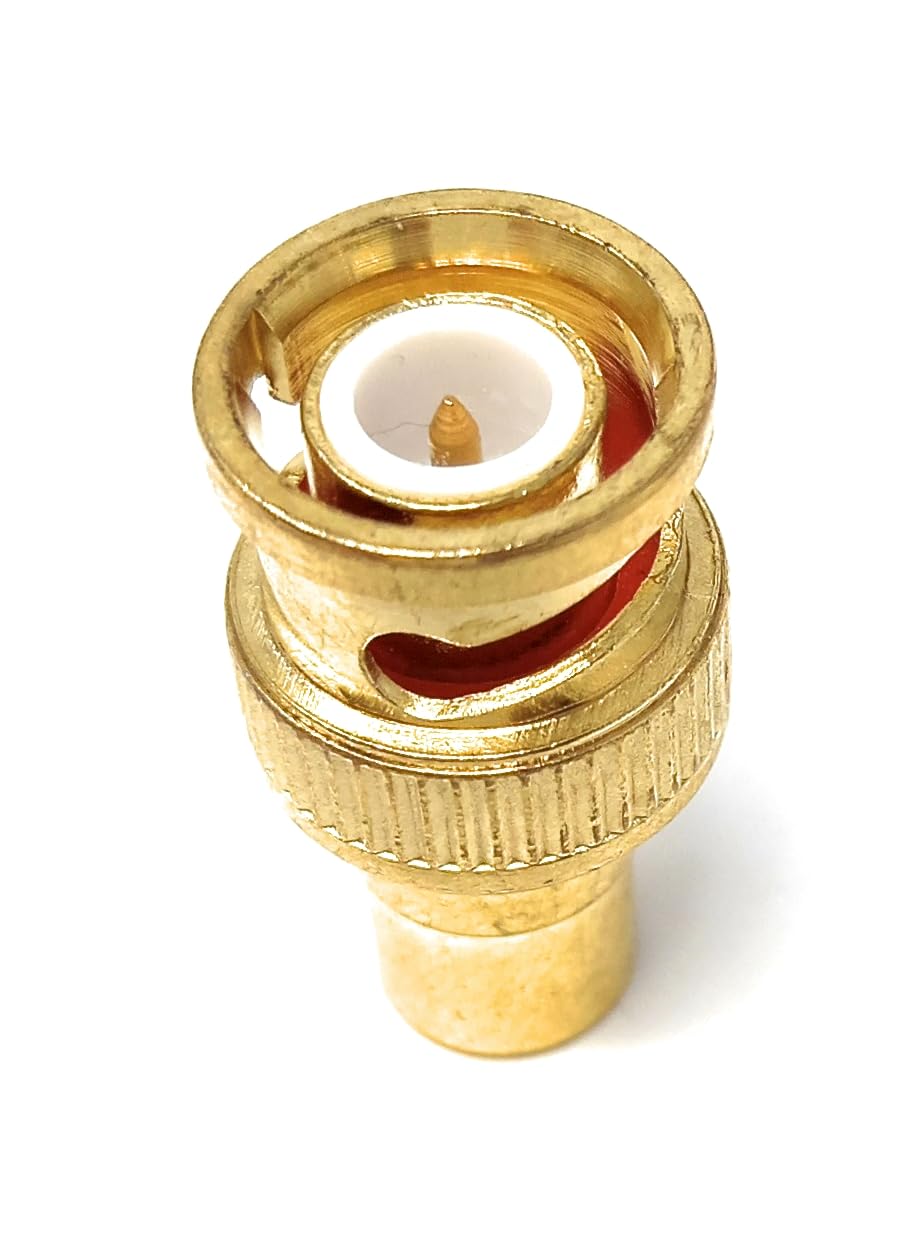 DRUT RCA Phono Socket to BNC Male Adapter Cable Converter Gold