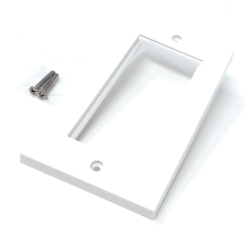 Double Gang White Wall Plate Faceplate Frame 146mm x 86mm for 4 x Euro Modules, Screws Included