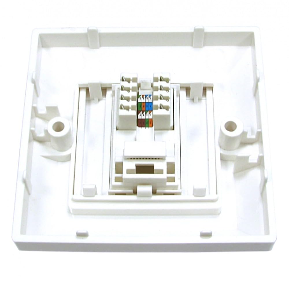 RJ45 Socket Ethernet Cat5e Wall Plate Socket Faceplate Compatible with CAT6/CAT5E/CAT7/CAT8 Network Cable, Keystone Jack Modular, UK Spec.