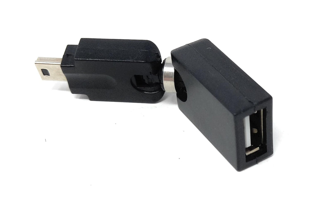 Mini USB to USB 2.0 Adapter – 360° Rotating Swivel Connector for Data Transfer & Charging, Compatible with Cameras, Car Navigation, MP3 Players, GPS, and Musical Instruments